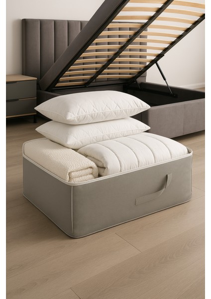 2 Adet Büyük Boy Bazaaltı Kalın Kumaş Hurç Kazak Yastık Çok Amaçlı Yorgan Hurcu 64X45X20CM