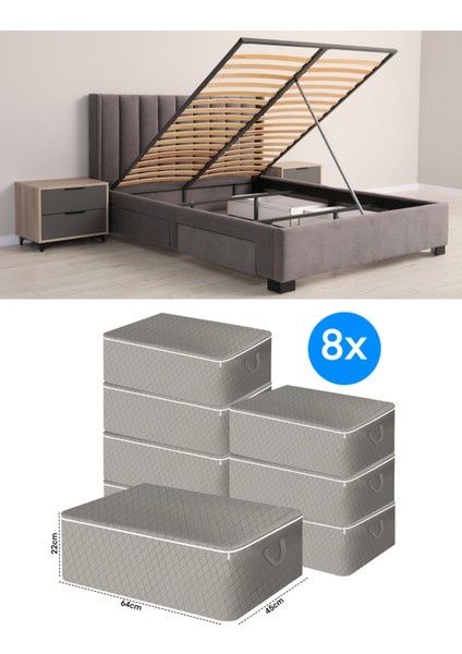 2 Adet Büyük Boy Bazaaltı Kalın Kumaş Hurç Kazak Yastık Çok Amaçlı Yorgan Hurcu 64X45X20CM