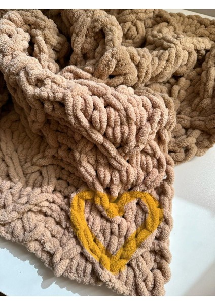 Puffy Kalp Desenli Battaniye Çocuk&bebek 70*90 cm Bej fırsatları