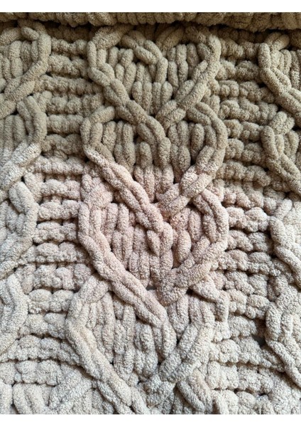 Puffy Kalp Desenli Battaniye Çocuk&bebek 70*90 cm Bej