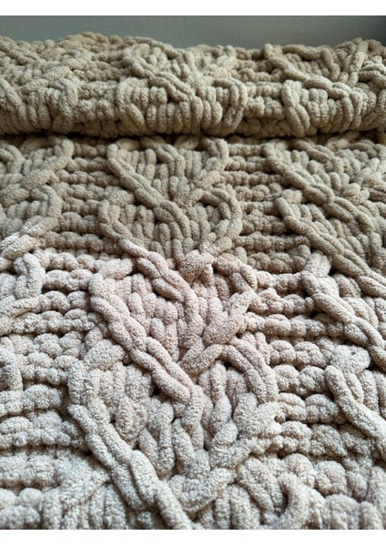 Puffy Kalp Desenli Battaniye Çocuk&bebek 70*90 cm Bej