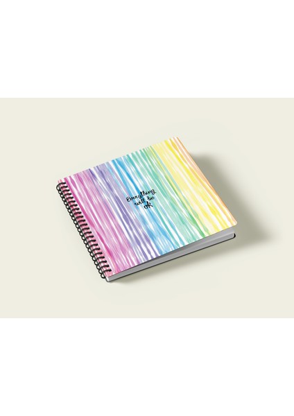 15X15 cm Kare 2'li Set Spiralli Çizgili ve Kareli Tarihsiz Not Defteri