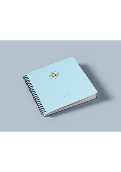 15X15 cm Kare 2'li Set Spiralli Çizgili ve Kareli Tarihsiz Not Defteri