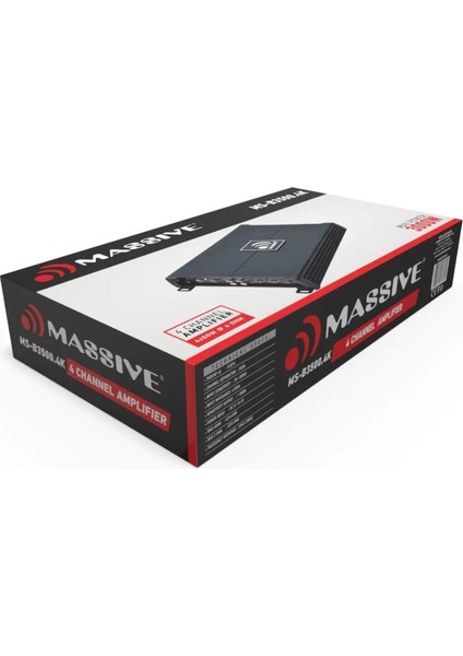 Ms-b3500.4k Ab Class 4kanal Oto Amfi 4ohm 4x60w Rms-2ohm 4x90w modelleri