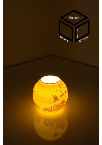 Yılbaşı Noel Baba Modelli Tealight Çıkıntılı Mumluk NO.2104P (Led Işık Dahil) fiyatları