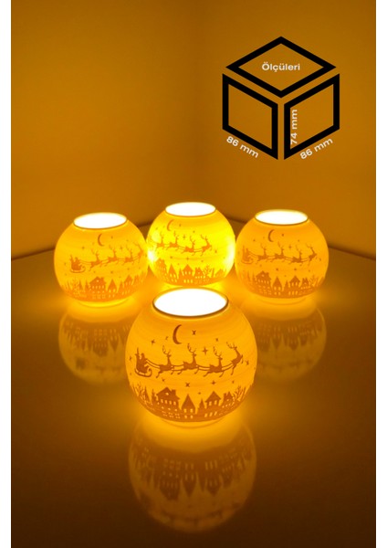 Yılbaşı Noel Baba Modelli Tealight Çıkıntılı Mumluk NO.2104P (Led Işık Dahil) fırsatları