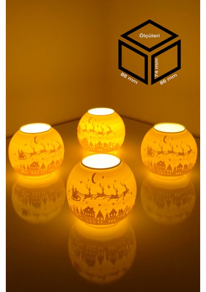 Yılbaşı Noel Baba Modelli Tealight Çıkıntılı Mumluk NO.2104P (Led Işık Dahil) indirimleri