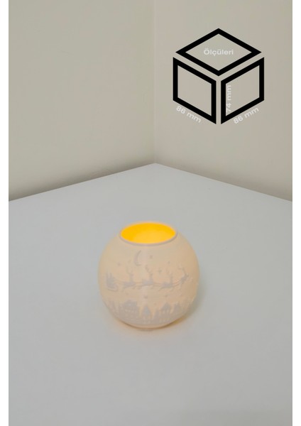 Yılbaşı Noel Baba Modelli Tealight Çıkıntılı Mumluk NO.2104P (Led Işık Dahil)