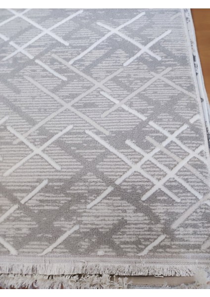 6m2 Kalın Sık Dokuma Bambu Tarz Salon Oturma Odası Halısı Gri Beyaz Gold Halı fırsatları