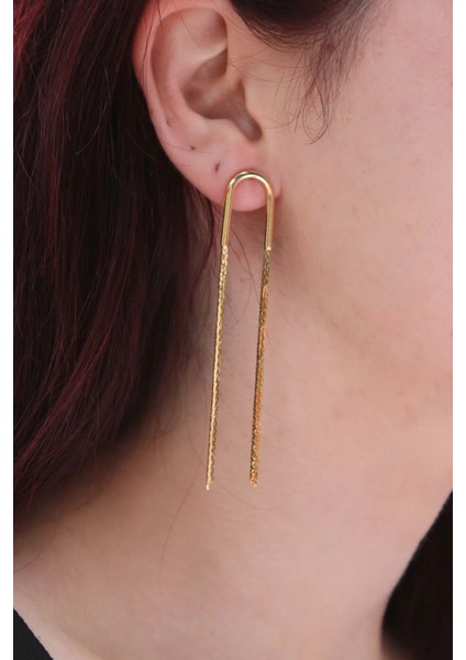 Uzun U Form Tasarım Kadın Çelik Küpe fiyatları