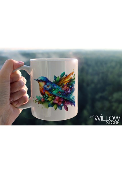 Yaprak Desenli Hayvanlar Serisi 27 , Hediyelik ,sevimli Hayvanlar,yüksek Kalite Porselen Kupa Bardak