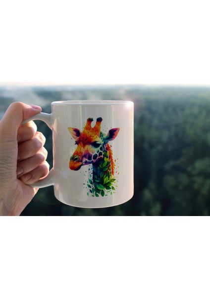 Yaprak Desenli Hayvanlar Serisi 42 , Hediyelik ,sevimli Hayvanlar,yüksek Kalite Porselen Kupa Bardak