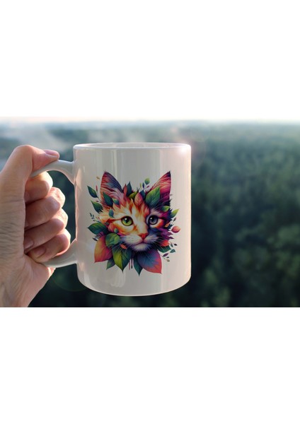 Yaprak Desenli Hayvanlar Serisi 14 , Hediyelik ,sevimli Hayvanlar,yüksek Kalite Porselen Kupa Bardak