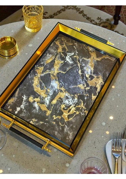 Premium Kalite Orjinal Iç Kabartmalı Cam Modern Çay Kahve Tepsisi modelleri