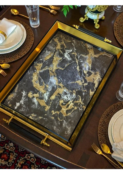 Premium Kalite Orjinal Iç Kabartmalı Cam Modern Çay Kahve Tepsisi fırsatları