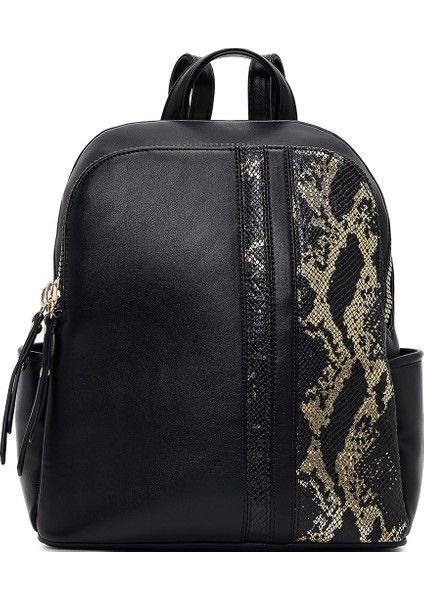 Kadın Siyah Desenli Sırt Çantası 25WBD267414