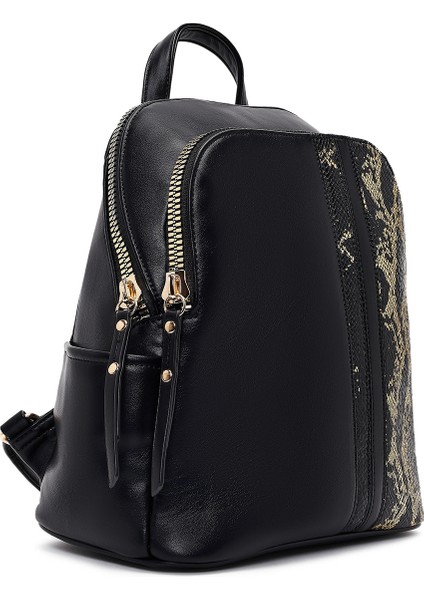 Kadın Siyah Desenli Sırt Çantası 25WBD267414 fırsatları