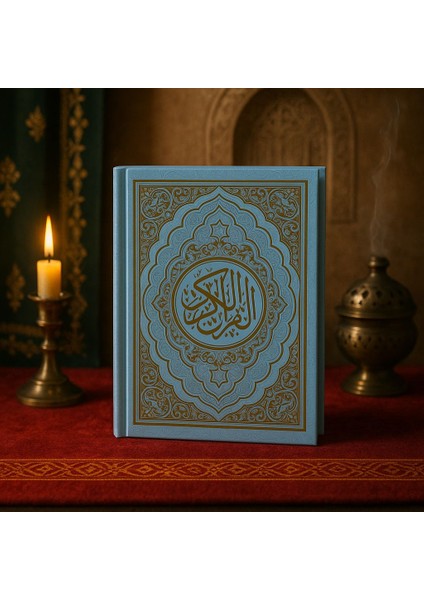 Kuranı Kerim Orta Boy Kolay Okunabilen Renkli Bilgisayar Hatlı Siyah Kabeli Kuranı Kerim