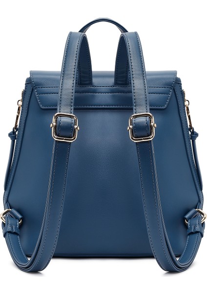 Kadın Mavi Baskılı Aksesuarlı Sırt Çantası 25ABD285026 modelleri