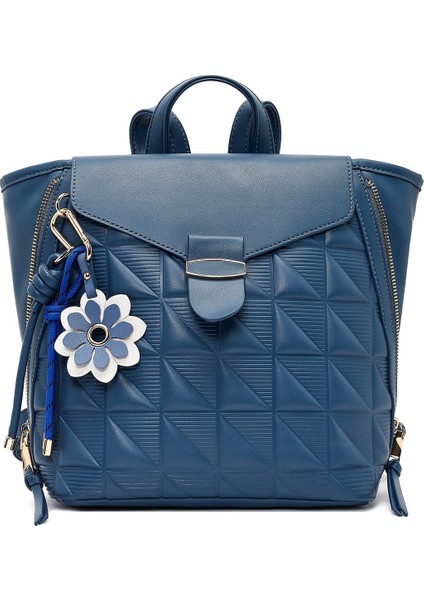 Kadın Mavi Baskılı Aksesuarlı Sırt Çantası 25ABD285026 fırsatları