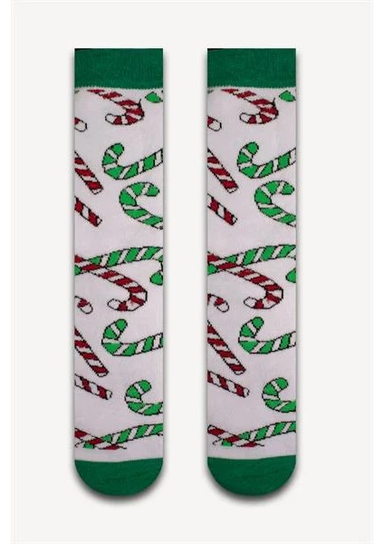 Beyaz Noel Şekerleme Havlu Çorap