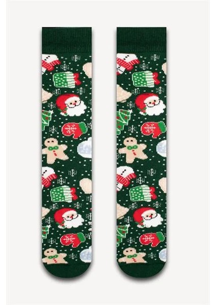 Yeşil Yılbaşı Süsleri Havlu Çorap