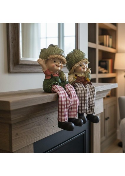 Ayakları Sallanan 2’li Mısır Kafalar Biblo Heykel Dekoratif Mutfak Ev Ofis Hediyesi Masa Süsü 15 cm modelleri