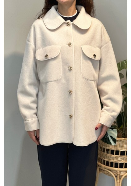 Cep ve Düğme Detaylı Ceket 35851 Ekru fırsatları