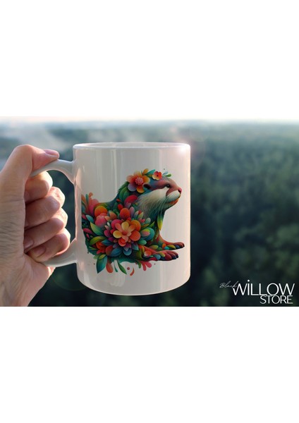 Yaprak Desenli Hayvanlar Serisi 34 , Hediyelik ,sevimli Hayvanlar,yüksek Kalite Porselen Kupa Bardak