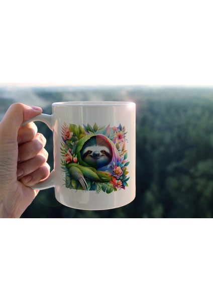 Yaprak Desenli Hayvanlar Serisi 39 , Hediyelik ,sevimli Hayvanlar,yüksek Kalite Porselen Kupa Bardak