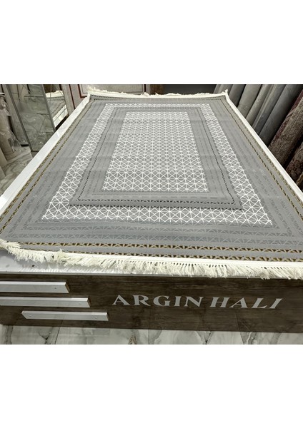 Gri Gold Spor Desen Sık Dokuma Halı Argın Halı