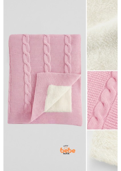 Içi Peluş Polar Triko Örgü Bebek Battaniyesi Kalın,yumuşak,saç Örgü Desenli Polar Bebek Battaniyesi