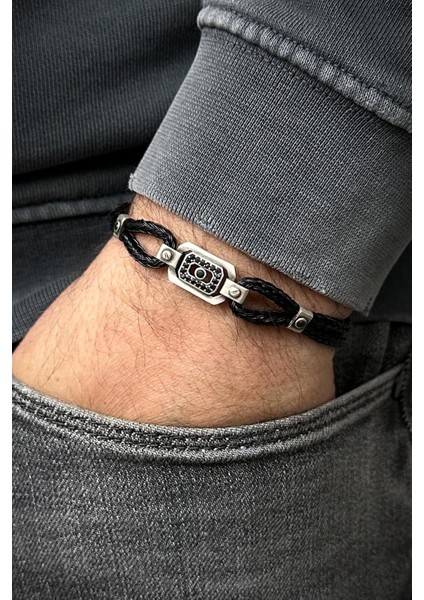 925 Ayar Gümüş Zirkon Taşlı Italyan Model Gümüş Renk Erkek Bileklik FRJ12556-3556-A fiyatları