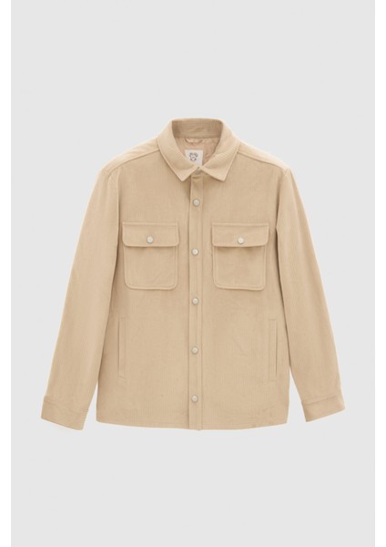 Ds Damat Regular Fit Bej Düz Kadife Görünümlü Gömlek Mont indirimleri