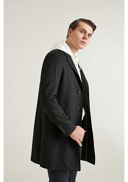 Ds Damat Regular Fit Siyah Düz Palto fiyatları