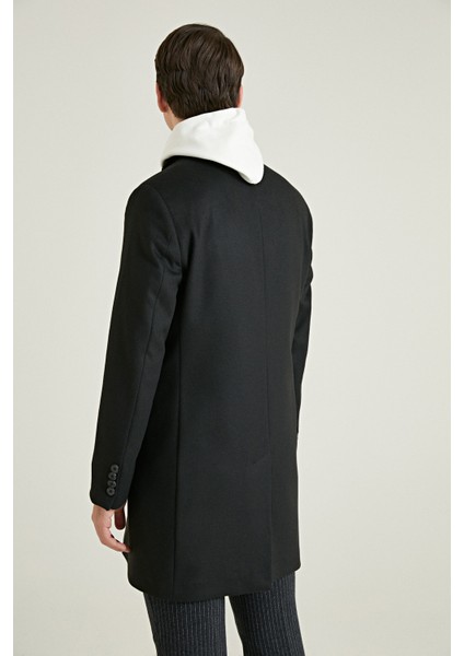 Ds Damat Regular Fit Siyah Düz Palto fırsatları