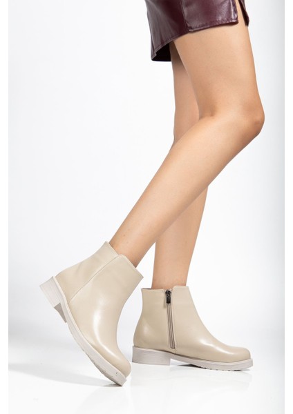 ZRİN165-204 Premium Bej Yanki Günlük Kadın Bot