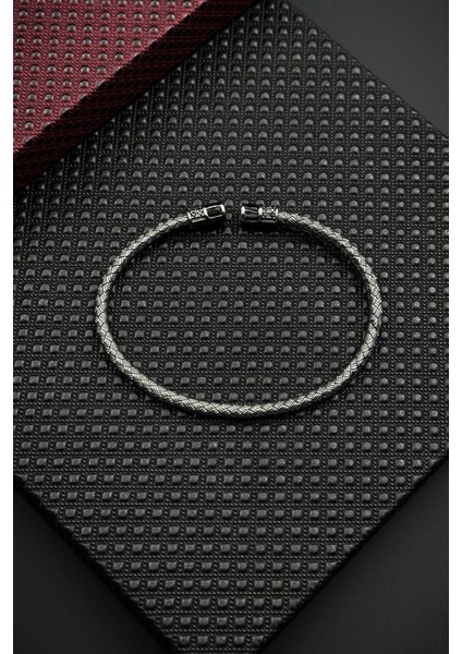 925 Ayar Gümüş Italyan Model Zirkon Taşlı Siyah Renk Erkek Bileklik FRJ12623-3623-S fiyatları