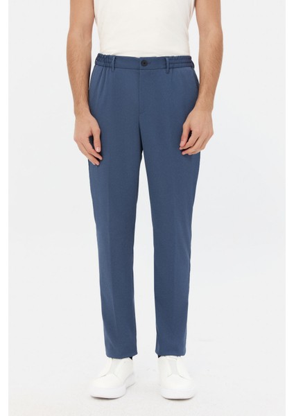 Ds Damat Relaxed Fit Indigo Düz Jogger Pantolon