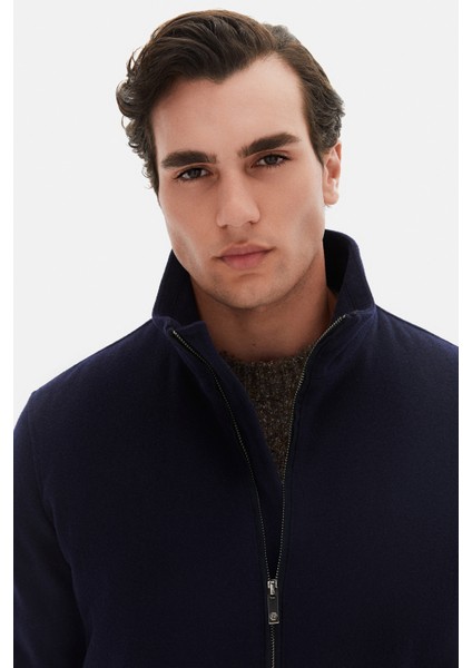 Ds Damat Regular Fit Lacivert Düz Yakası Çıkartılabilir Kürklü Mont modelleri