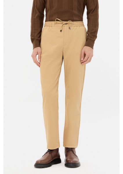 Ds Damat Relaxed Fit Camel Diyogonal Jogger Pantolon