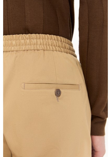 Ds Damat Relaxed Fit Camel Diyogonal Jogger Pantolon modelleri