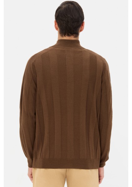 Ds Damat Regular Fit Geyik Düz Örgü Kazak modelleri