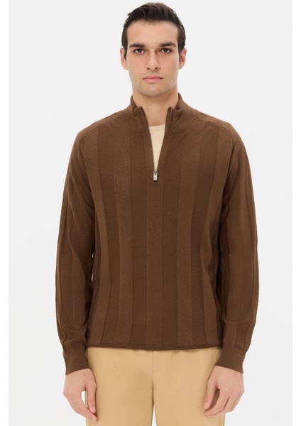 Ds Damat Regular Fit Geyik Düz Örgü Kazak fırsatları