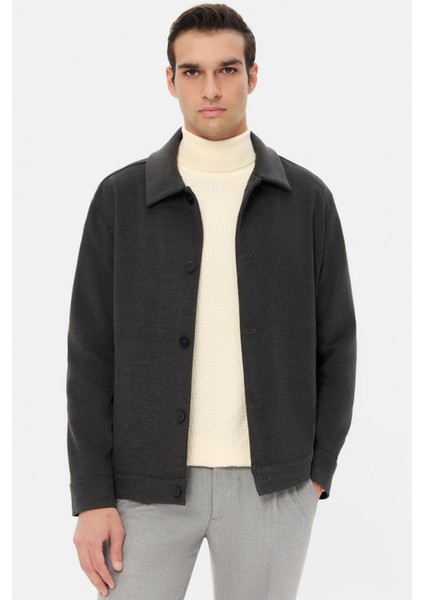 Relaxed Fit Gri Melanj Örme Gömlek Ceket fırsatları