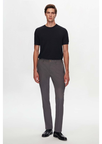 Slim Fit Lacivert Düz Örgü T-Shirt