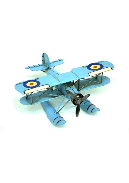 Dekoratif Metal Uçak Çift Kanatlı