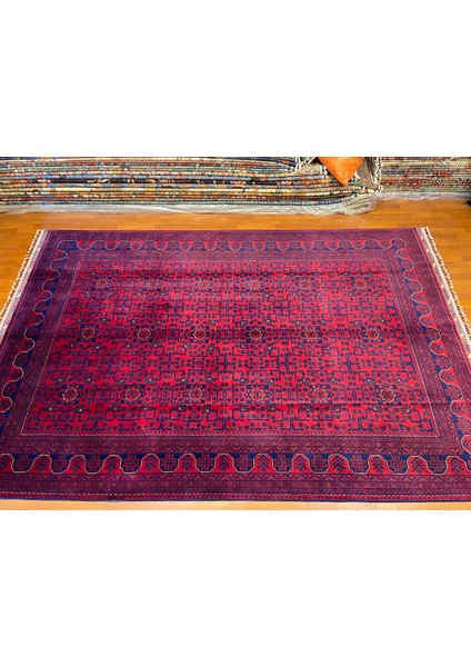 El Dokuma Afgan Halı Yıldız Desenli Bordo Renk 6 Metre Kare indirimleri