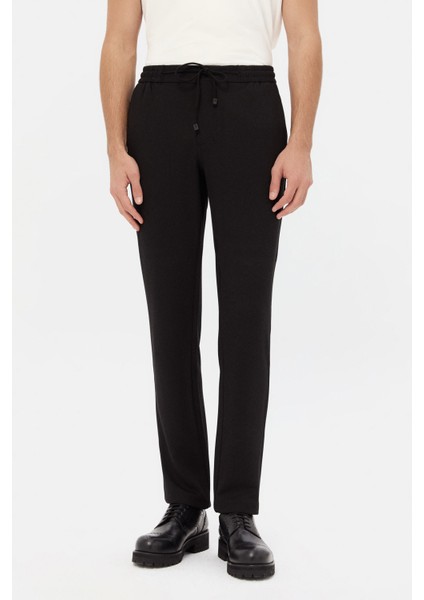 Ds Damat Slim Fit Siyah Armürlü Jogger Pantolon