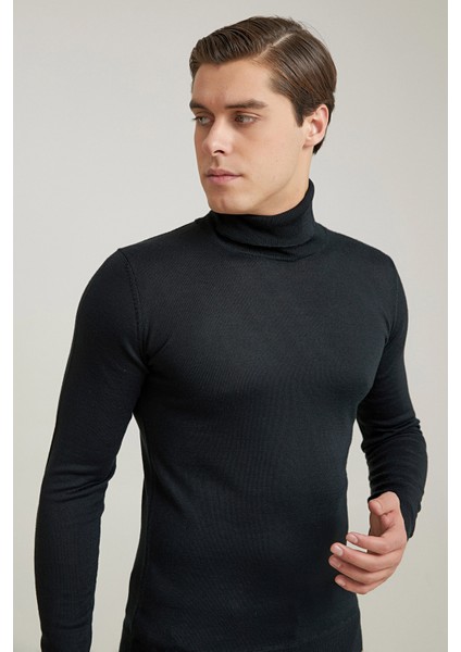 Ds Damat Regular Fit Siyah Düz Örgü Kazak fiyatları